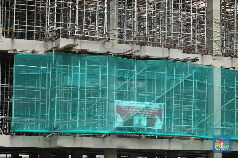 Proyek pembangunan Rusun Kampung Bayam di Jakarta, Rabu (13/7/2022). (CNBC Indonesia/Tri Susilo) Proyek pembangunan Rusun Kampung Bayam di Jakarta, Rabu (13/7/2022). (CNBC Indonesia/Tri Susilo)