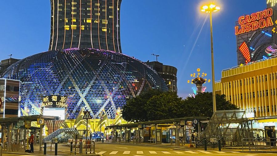 Casino Lisboa is closed in Macao, Monday, July 11, 2022. Streets in the gambling center of Macao were empty Monday after casinos and most other businesses were ordered to close while the Chinese territory near Hong Kong fights a coronavirus outbreak. (AP Photo/Kong)