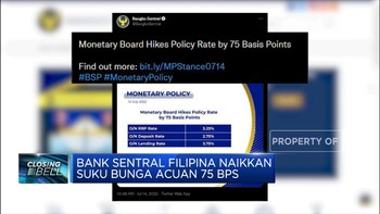 Bank Sentral Filipina Naikkan Suku Bunga Acuan 75 Bps