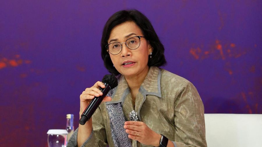 Indonesia's Finance Minister Sri Mulyani Indrawati speaks during a side event on the G20 Finance Ministers and Central Bank Governors Meeting in Nusa Dua, Bali, Indonesia, 14 July 2022. Made Nagi/Pool via REUTERS