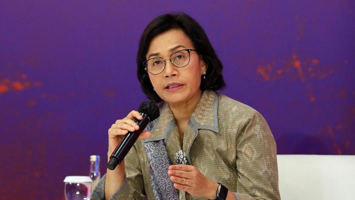 Indonesia's Finance Minister Sri Mulyani Indrawati speaks during a side event on the G20 Finance Ministers and Central Bank Governors Meeting in Nusa Dua, Bali, Indonesia, 14 July 2022. Made Nagi/Pool via REUTERS