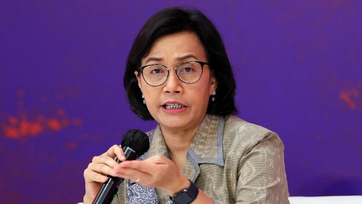 Indonesia's Finance Minister Sri Mulyani Indrawati speaks during a side event on the G20 Finance Ministers and Central Bank Governors Meeting in Nusa Dua, Bali, Indonesia, 14 July 2022. Made Nagi/Pool via REUTERS