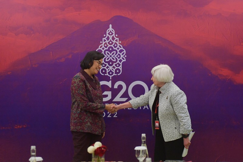 Menkeu RI Sri Mulyani, Menkeu AS Janet Yellen, Direktur Pelaksana IMF Kristalina Ivanova (Dok.Kemenkeu)