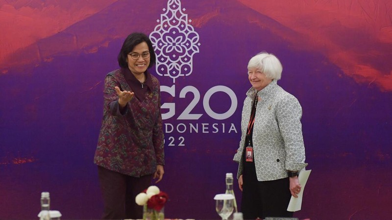 Menkeu RI Sri Mulyani, Menkeu AS Janet Yellen, Direktur Pelaksana IMF Kristalina Ivanova (Dok.Kemenkeu)