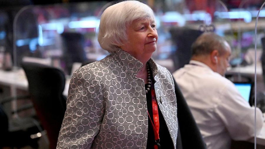 U.S. Secretary of Treasury Janet Yellen arrives at the meeting room during the G20 Finance Ministers Meeting in Nusa Dua, Bali, July 15, 2022. Sonny Tumbelaka/Pool via REUTERS