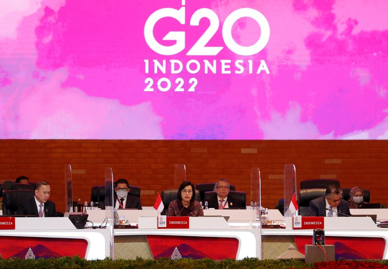 G20 Finance Ministers, Central Bank Governors and head of delegates attend the G20 Finance Ministers and Central Bank Governors Meeting in Nusa Dua, Bali, Indonesia, 15 July 2022. Made Nagi/Pool via REUTERS