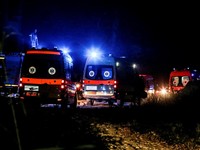 Suasana Kobaran Api di Lokasi Jatuhnya Pesawat Kargo Ukraina