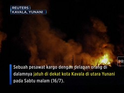 Pesawat Kargo Jatuh di Yunani, Diduga Bawa Bahan Peledak