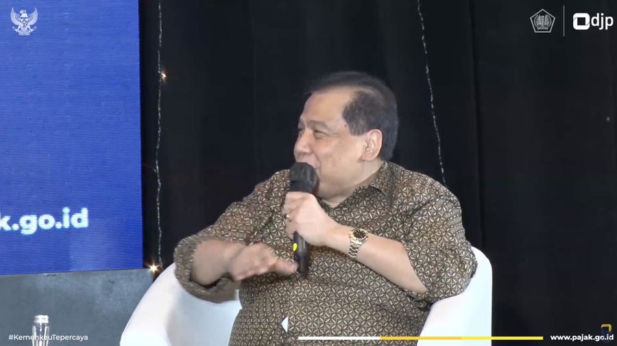 Chairul Tanjung dalam acara perayaan hari pajak. (Tangkapan layar Youtube Direktorat Jenderal Pajak)