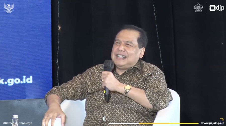 Chairul Tanjung dalam acara perayaan hari pajak. (Tangkapan layar Youtube Direktorat Jenderal Pajak)