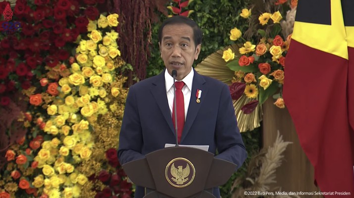 Upacara Penyambutan Kenegaraan Presiden Timor-Leste, Istana Bogor, 19 Juli 2022. (Tangkapan layar)