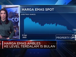 Harga Emas Ambles ke Bawah USD 1.700/Oz, Terendah 15 Bulan