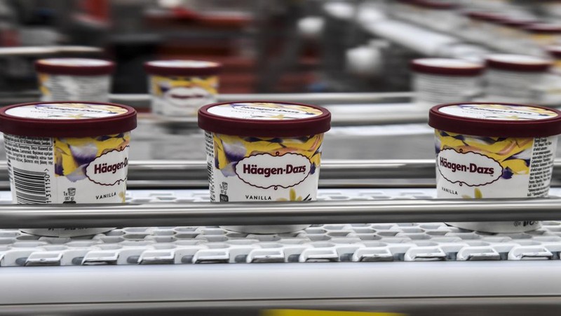Pabrik es krim Haagen-Dazs dari General Mills di Arras, Prancis. (Getty Images/Sylvain Lefevre)
