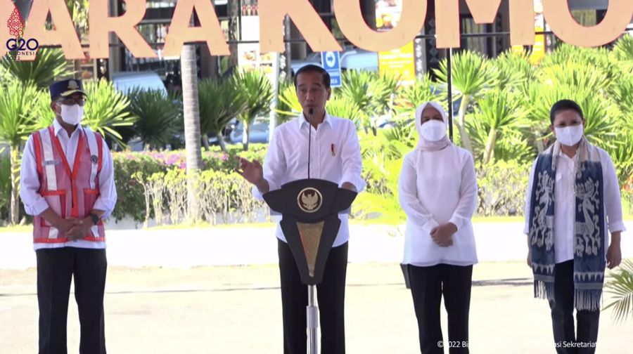 Peresmian Perluasan Bandar Udara Komodo Labuan Bajo, Kab. Manggarai Barat, 21 Juli 2022. (Tangkapan layar)