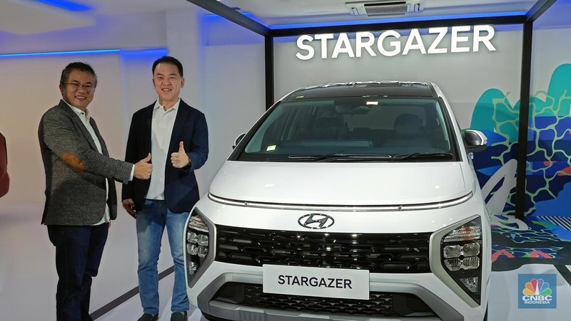 Hyundai resmi memperkenalkan Stargazer sebagai MPV terbarunya di Hyundai Driving Experience di SCBD Sudirman, Jumat (22/7/22). (CNBC Indonesia/Ferry Sandi)