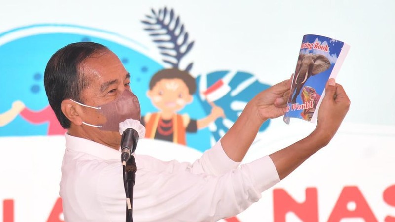 Presiden Joko Widodo menghadiri acara peringatan Hari Anak Nasional yang digelar di Kebun Raya Bogor, Jawa Barat, pada Sabtu, 23 Juli 2022. (Rusman - Biro Pers Sekretariat Presiden)