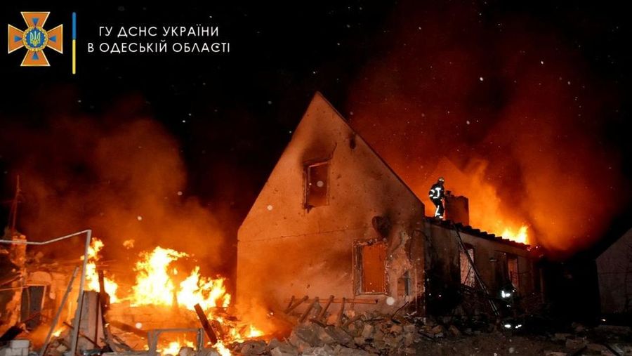 Firefighters work at a scene after a shelling, as Russia's invasion of Ukraine continues in a location given as Odesa, Ukraine in this picture obtained from social media released on July 19, 2022. State Emergency Service of Ukraine (DSNS)/Handout via REUTERS    THIS IMAGE HAS BEEN SUPPLIED BY A THIRD PARTY MANDATORY CREDIT