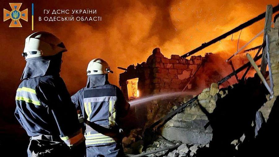 Firefighters work at a scene after a shelling, as Russia's invasion of Ukraine continues in a location given as Odesa, Ukraine in this picture obtained from social media released on July 19, 2022. State Emergency Service of Ukraine (DSNS)/Handout via REUTERS    THIS IMAGE HAS BEEN SUPPLIED BY A THIRD PARTY MANDATORY CREDIT