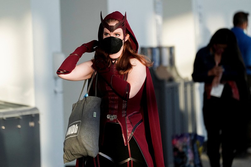 Performers cosplay as characters from the Netflix animated series Farzar to promote the show, outside Comic-Con International in San Diego, California, U.S., July 22, 2022. REUTERS/Bing Guan