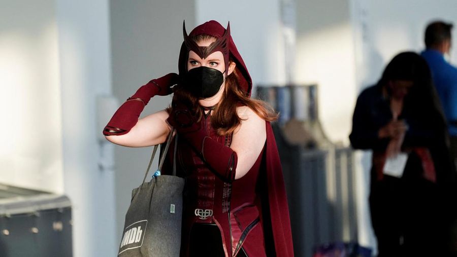 Performers cosplay as characters from the Netflix animated series Farzar to promote the show, outside Comic-Con International in San Diego, California, U.S., July 22, 2022. REUTERS/Bing Guan