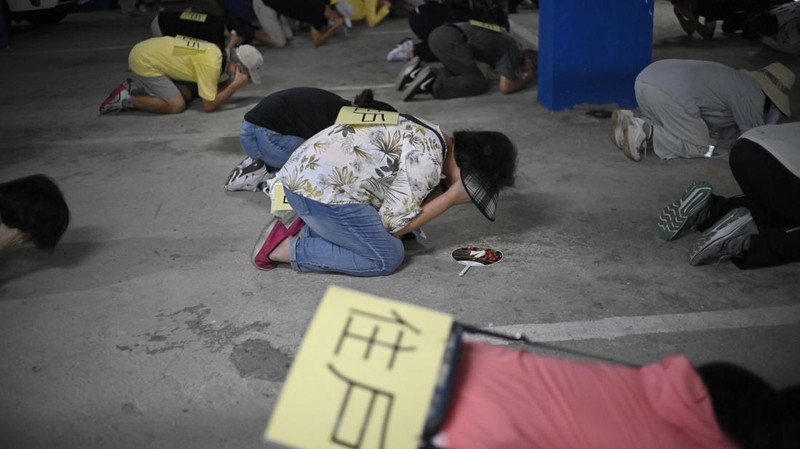 Taiwan menggelar simulasi perang terutama serangan udara sebagai antisipasi menghadapi ancaman China. (AFP via Getty Images/SAM YEH)