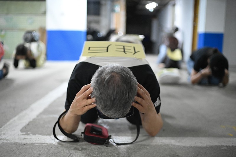 Taiwan menggelar simulasi perang terutama serangan udara sebagai antisipasi menghadapi ancaman China. (AFP via Getty Images/SAM YEH) Taiwan menggelar simulasi perang terutama serangan udara sebagai antisipasi menghadapi ancaman China. (AFP via Getty Images/SAM YEH)