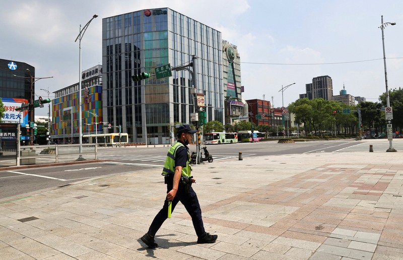 Taiwan menggelar simulasi perang terutama serangan udara sebagai antisipasi menghadapi ancaman China. (AFP via Getty Images/SAM YEH)