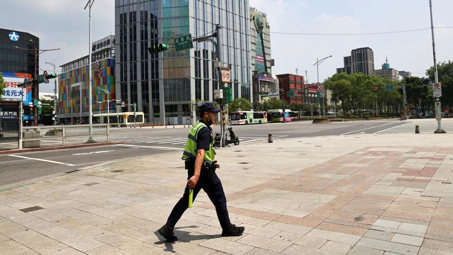 Taiwan menggelar simulasi perang terutama serangan udara sebagai antisipasi menghadapi ancaman China. (AFP via Getty Images/SAM YEH)