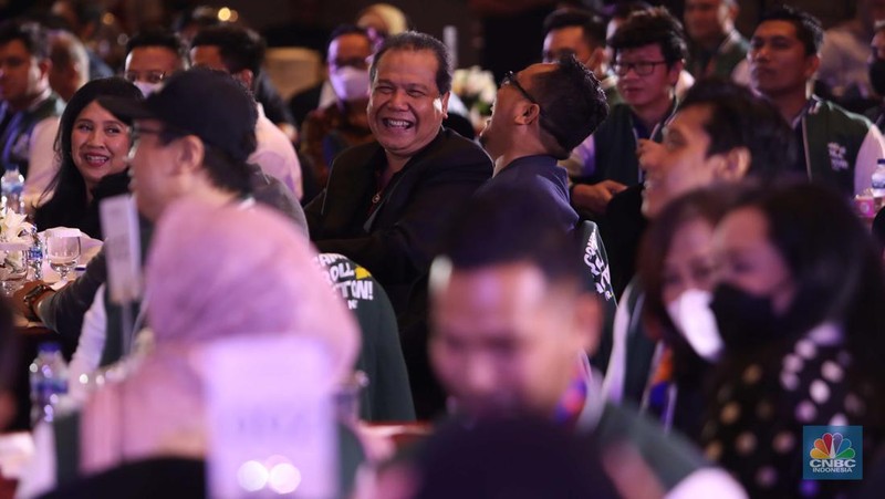 Chairman CT Corp Chairul Tanjung di acara Tanda Syukur 60th si Anak Singkong. Acara itu digelar dalam rangkaian program Tanda Syukur memperingati ulang tahun ke-60 Chairul Tanjung. (CNBC Indonesia/Muhammad Sabki)