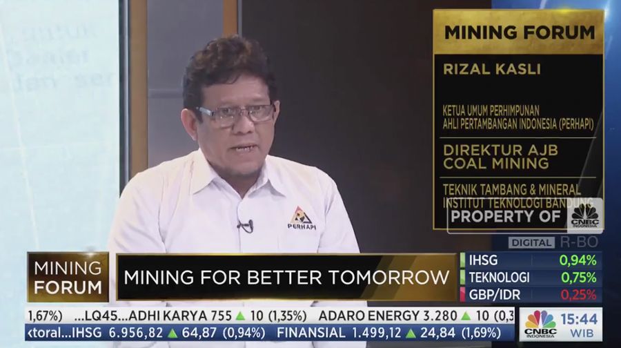 Ketua Umum Perhimpunan Ahli Pertambangan Indonesia Riza Kasli (Tangkapan layar CNBC Indonesia TV)