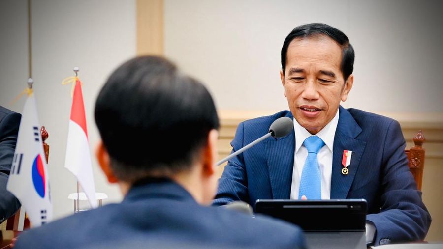 Presiden Joko Widodo melakukan pertemuan dengan Presiden Korea Selatan Yoon Suk-yeol di Kantor Kepresidenan Yongsan, Seoul, Kamis sore, 28 Juli 2022. Presiden Jokowi tiba dan disambut langsung oleh Presiden Yoon. (Dok: Biro Pers Sekretariat Presiden)