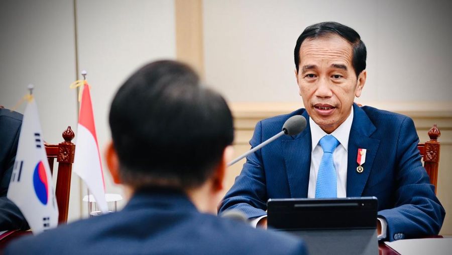 Presiden Joko Widodo melakukan pertemuan dengan Presiden Korea Selatan Yoon Suk-yeol di Kantor Kepresidenan Yongsan, Seoul, Kamis sore, 28 Juli 2022. Presiden Jokowi tiba dan disambut langsung oleh Presiden Yoon. (Dok: Biro Pers Sekretariat Presiden)