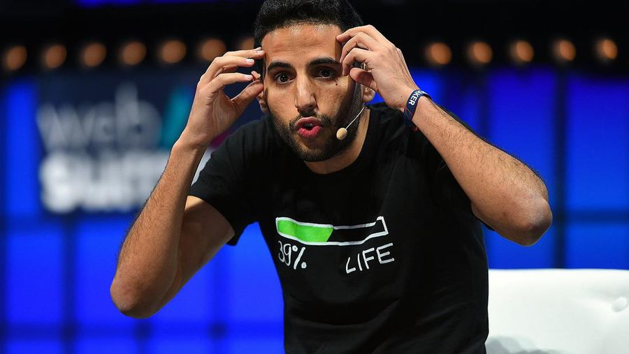 Nas Daily atau Nuseir Yassin dalam acara Web Summit 2021 di Portugal.
