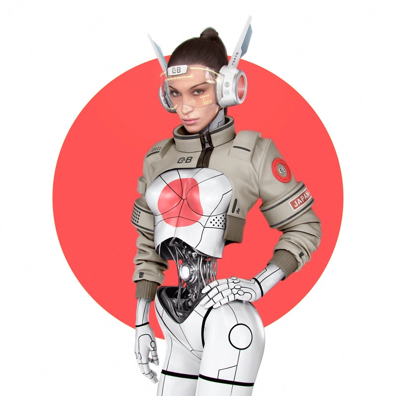 An image from CY-B3LLA, model Bella Hadid?s new NFT collection is seen in this undated handout image obtained by Reuters on July 22, 2022. reBASE/Handout via REUTERS ATTENTION EDITORS- THIS IMAGE HAS BEEN SUPPLIED BY A THIRD PARTY. MANDATORY CREDIT NO RESALES. NO ARCHIVES