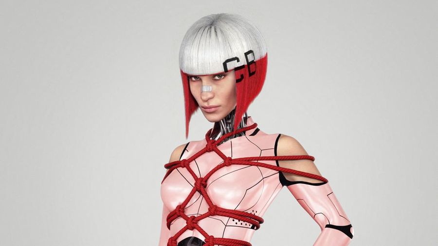 An image from CY-B3LLA, model Bella Hadid?s new NFT collection is seen in this undated handout image obtained by Reuters on July 22, 2022. reBASE/Handout via REUTERS ATTENTION EDITORS- THIS IMAGE HAS BEEN SUPPLIED BY A THIRD PARTY. MANDATORY CREDIT NO RESALES. NO ARCHIVES