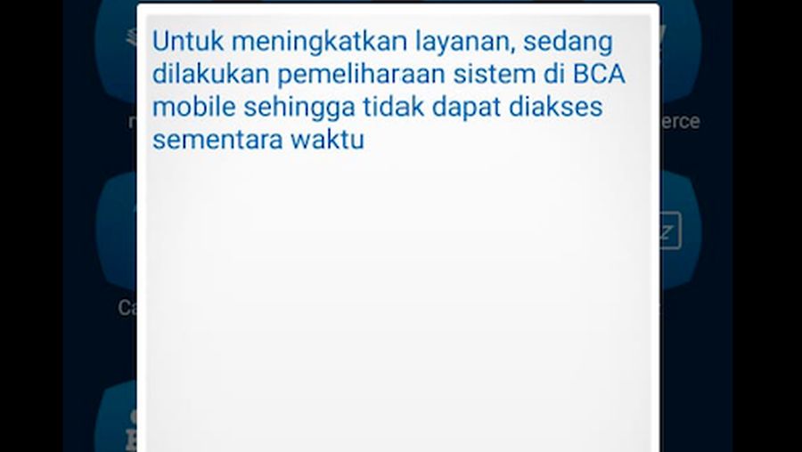 Screenshot tampilan MBanking BCA