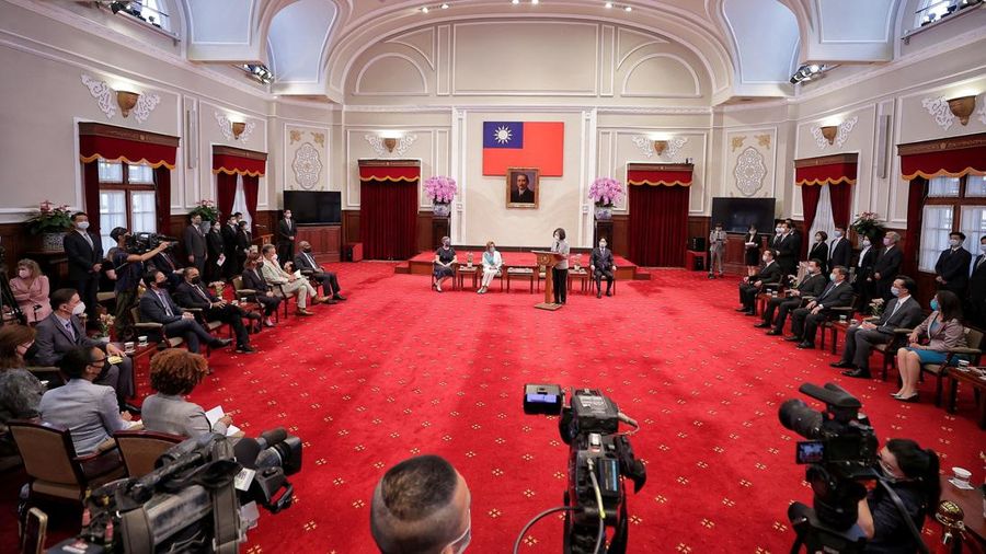 U.S. House of Representatives Speaker Nancy Pelosi visits the parliament in Taipei, Taiwan August 3, 2022. REUTERS/Ann Wang