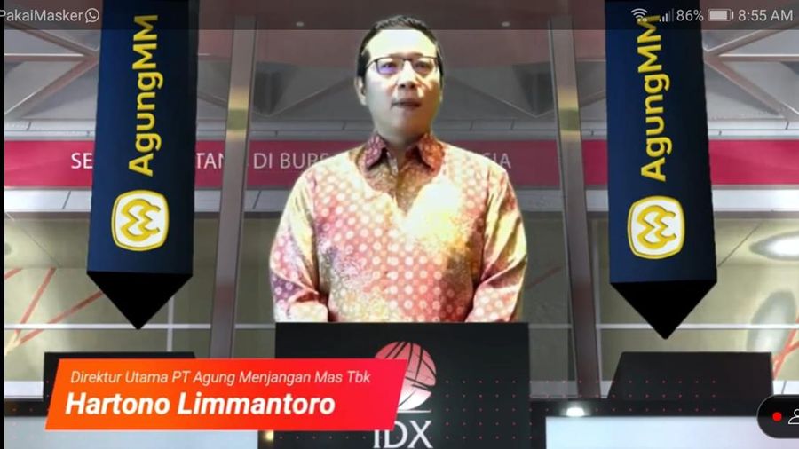 Direktur Utama PT Agung Menjangan Mas Tbk (AMMS), Hartono Limmantoro. (Tangkapan Layar)