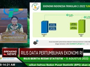 BPS: Ekonomi RI Q2-2022 Tumbuh 5,44% (yoy)