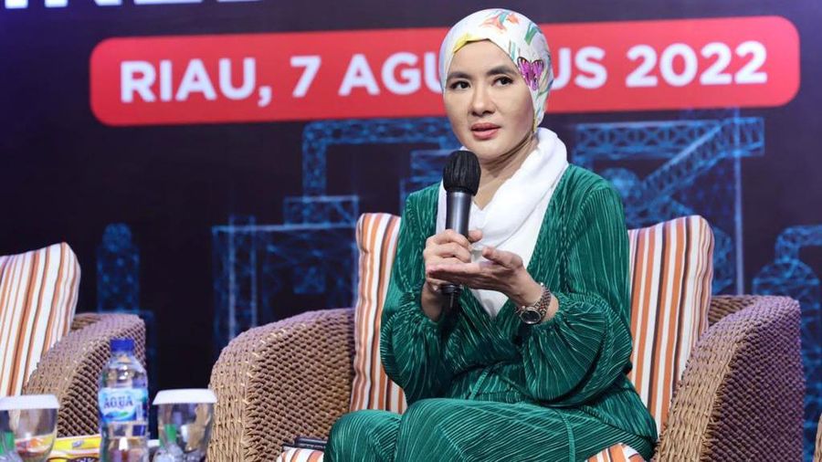 Direktur utama Pertamina, Nicke Widyawati dalam acara satu tahun alih kelola Blok Rokan (Dok. Pertamina)