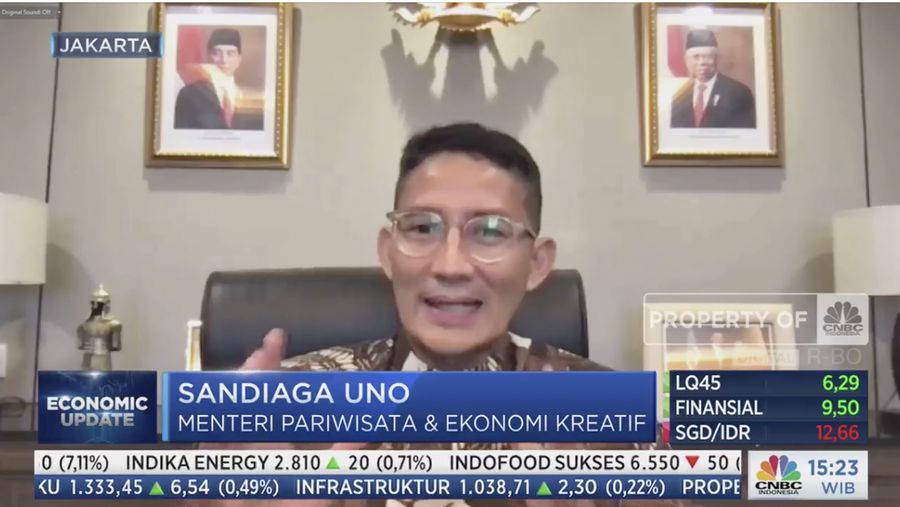 Menteri Menteri Pariwisata Dan Ekonomi Kreatif (Menparekraf) Sandiaga Uno