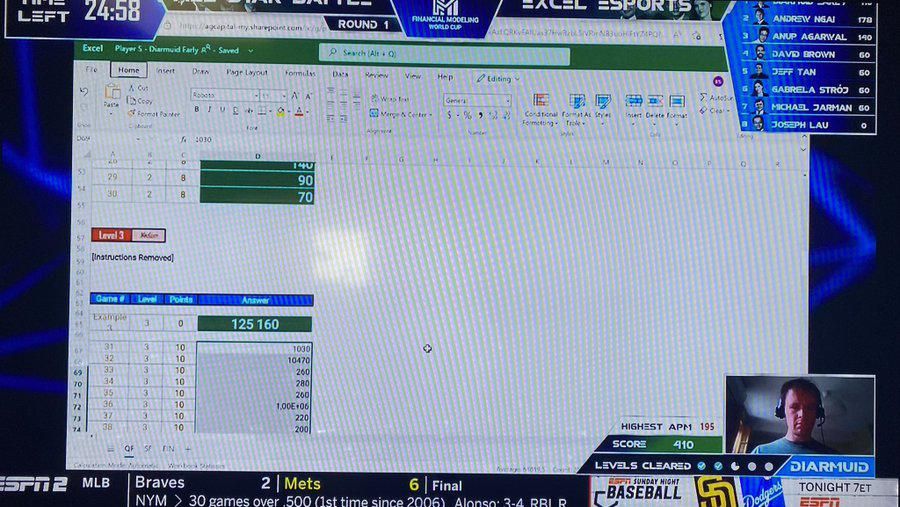Tangkapan layar kejuaraan dunia Excel