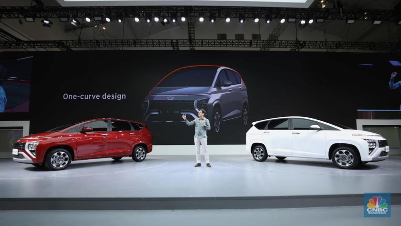 Hyundai Stargazer saat gelaran GIIAS 2022 di Indonesia Convention Exhibition (ICE)- BSD, Tangerang, Banten, Kamis (11/8/2022). (վ/ Tri Susilo)