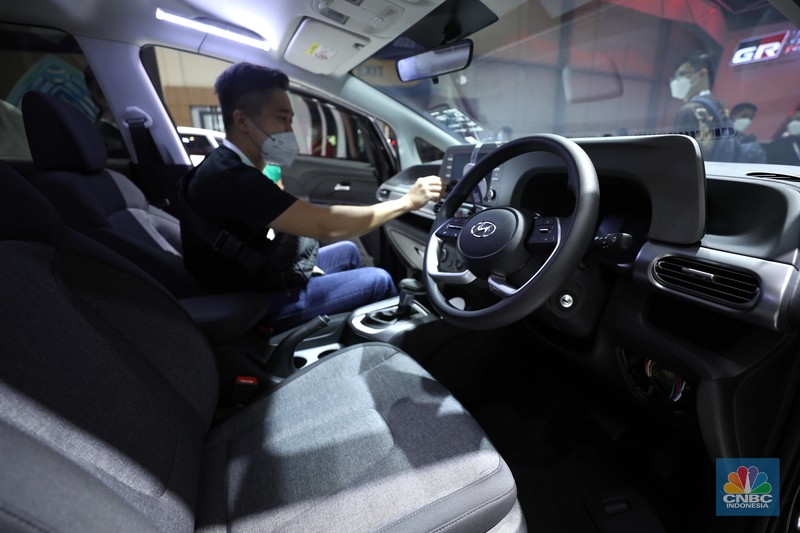 Hyundai Stargazer saat gelaran GIIAS 2022 di Indonesia Convention Exhibition (ICE)- BSD, Tangerang, Banten, Kamis (11/8/2022). (CNBC Indonesia/ Tri Susilo)