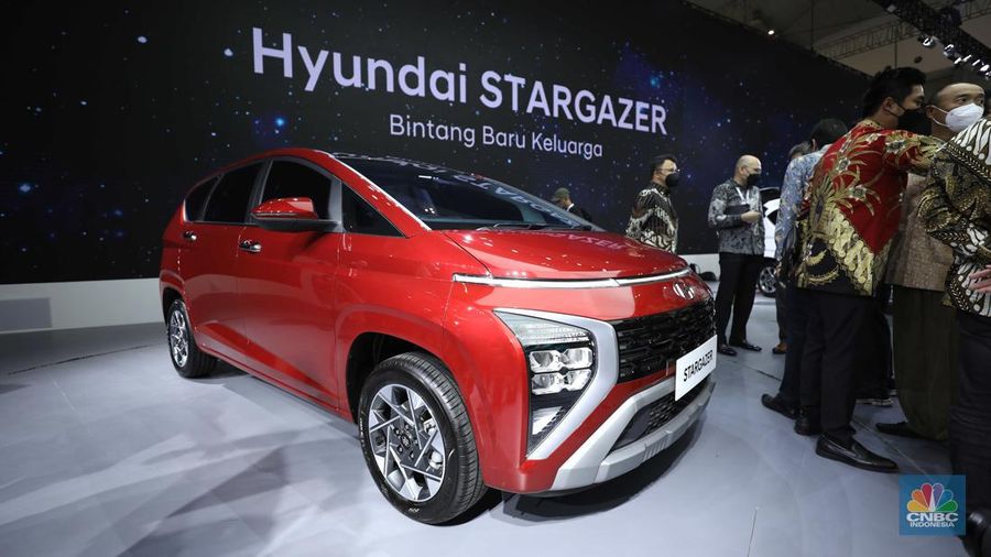 Hyundai Stargazer saat gelaran GIIAS 2022 di Indonesia Convention Exhibition (ICE)- BSD, Tangerang, Banten, Kamis (11/8/2022). (վ/ Tri Susilo)