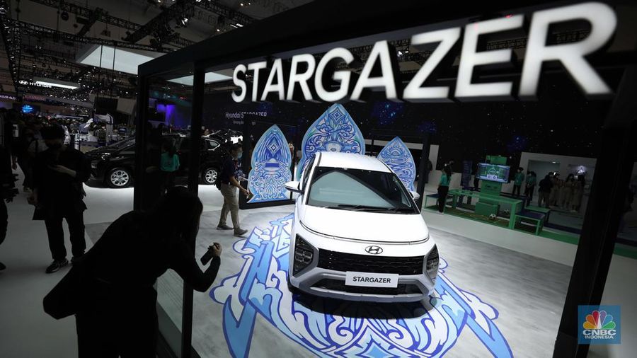 Hyundai Stargazer saat gelaran GIIAS 2022 di Indonesia Convention Exhibition (ICE)- BSD, Tangerang, Banten, Kamis (11/8/2022). (վ/ Tri Susilo)