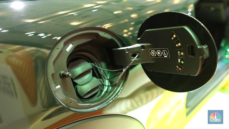 MINI Electric di ajang Pameran Gaikindo Indonesia International Auto Show (GIIAS) 2022 di Tangerang, Banten, Kamis (11/8/2022). (CNBC Indonesia/ Tri Susilo)