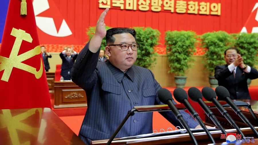 North Korea's leader Kim Jong Un attends a national meeting on measures against the coronavirus disease (COVID-19) in Pyongyang, North Korea, in this undated photo released on August 10, 2022 by North Korea's Korean Central News Agency (KCNA). KCNA via REUTERS    ATTENTION EDITORS - THIS IMAGE WAS PROVIDED BY A THIRD PARTY. REUTERS IS UNABLE TO INDEPENDENTLY VERIFY THIS IMAGE. NO THIRD PARTY SALES. SOUTH KOREA OUT. NO COMMERCIAL OR EDITORIAL SALES IN SOUTH KOREA.