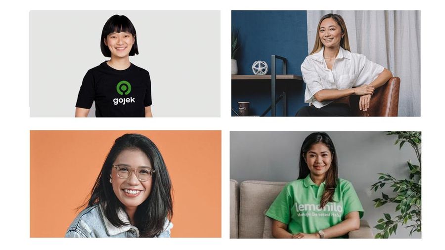 Kiri - kanan atas : Chief Food Officer Gojek Catherine Hindra Sutjahyo (Dok. Gojek), COO Xendit Tessa Wijaya (Dok. Xendit).  
Kiri - kanan bawah : Alamanda Shantika Santoso (Instagram/alamandas), Co-CEO Lemonilo Shinta Nurfauzia. (Dok. Lemonilo)