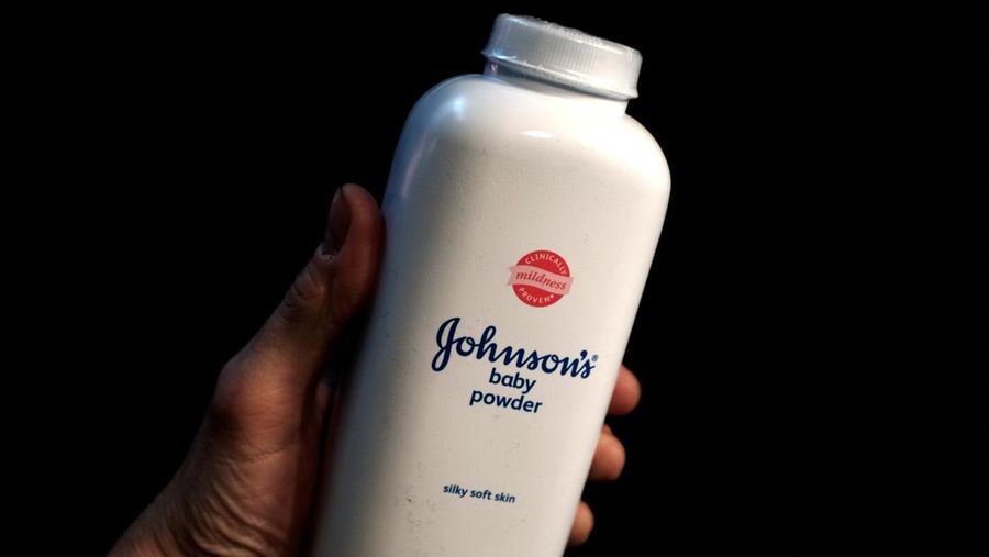FILE PHOTO: A bottle of Johnson and Johnson Baby Powder is seen in a photo illustration taken in New York, February 24, 2016. Consumers expressed concern on social media about a talc-based baby powder made by Johnson & Johnson on Wednesday after a Missouri jury ordered the company to pay $72 million in damages to the family of a woman who said her death from cancer was linked to use of the product. REUTERS/Mike Segar/Illustration/File Photo